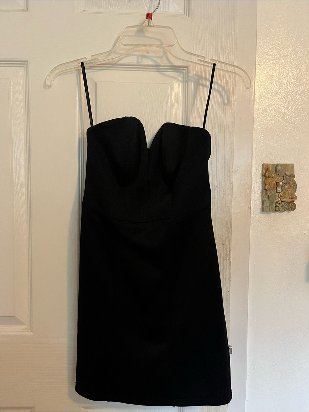 Forever 21 Black Strap Spaghetti Sweetheart Mini Dress